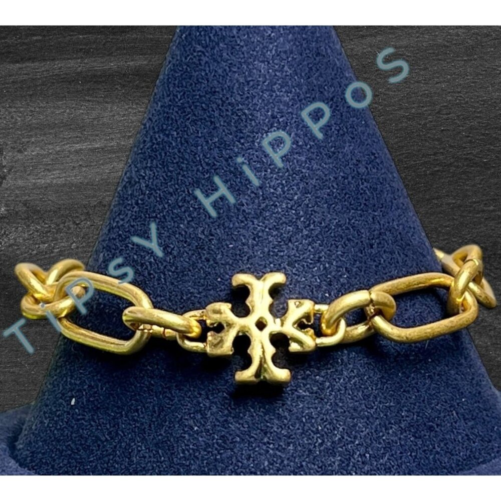 AUTHENTIC TORY BURCH GOLD ROXANNE CHAINLINK BRACELET